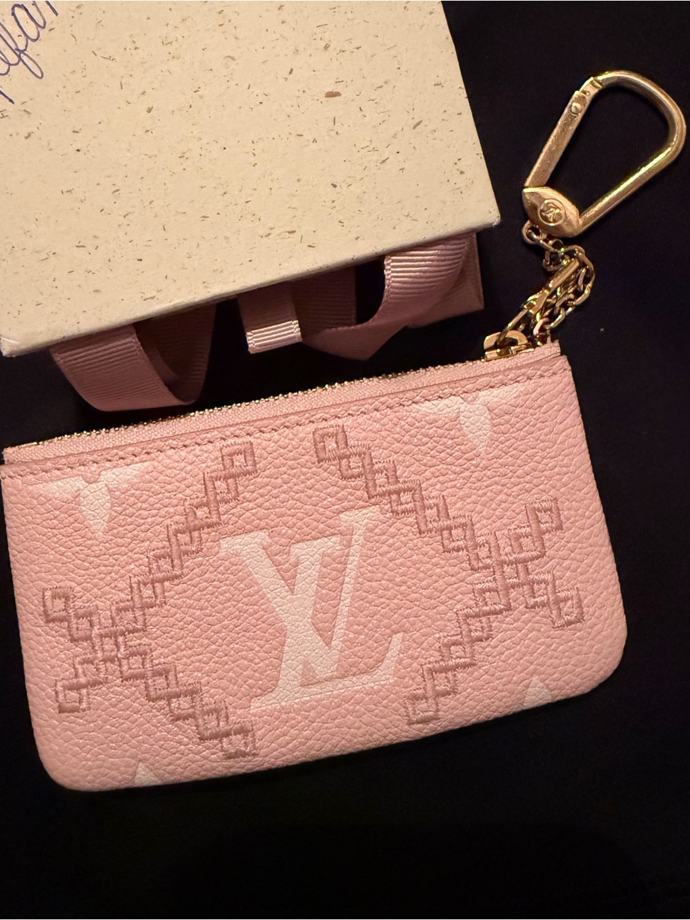 Pink Louis Vuitton key pouch